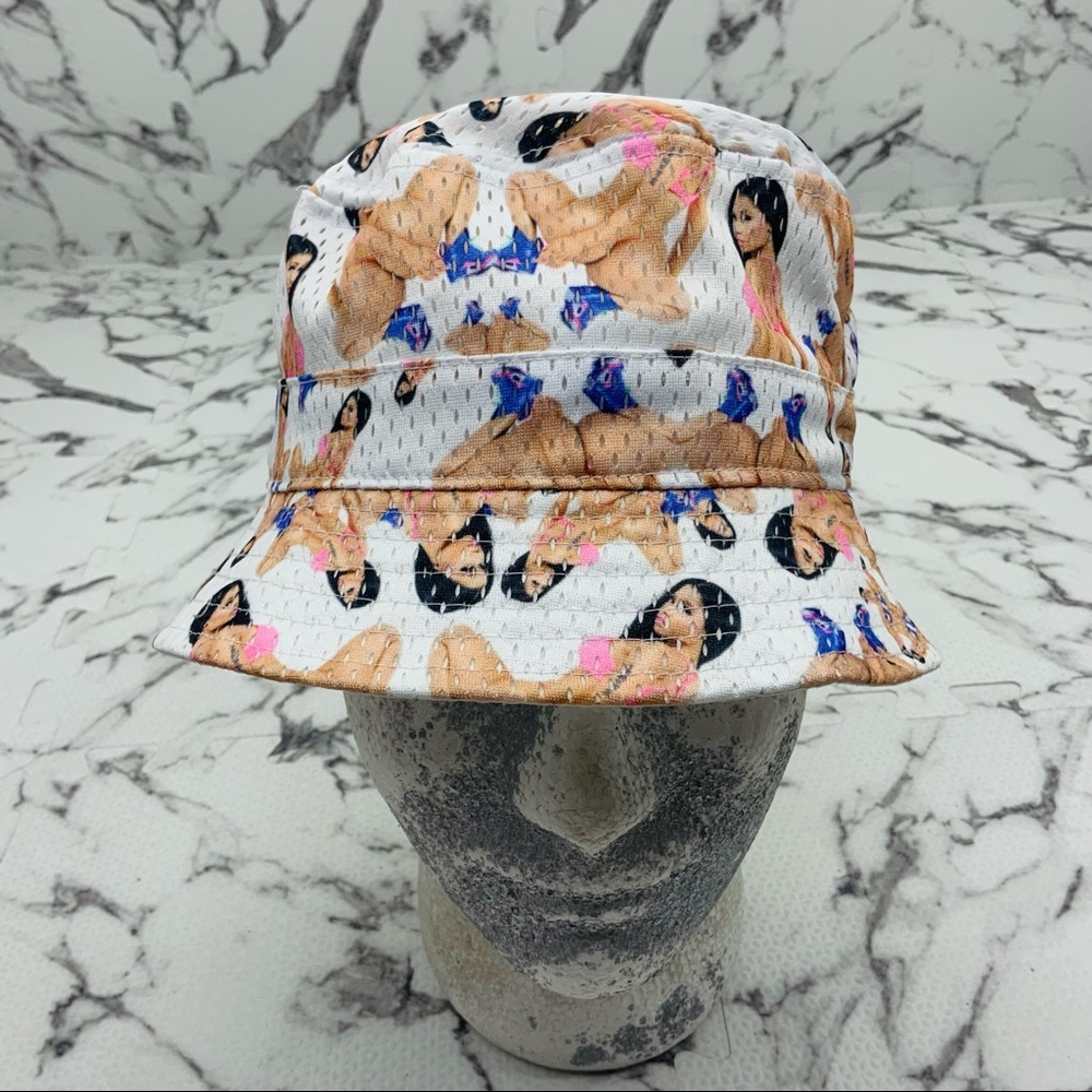 Men’s Fashion White Mesh Bucket Hat